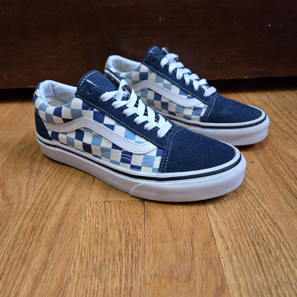 Vans Old Skool Checkboard Unisex Sneakers Blue Topaz